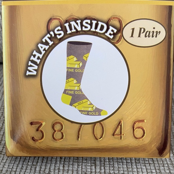 Gold Bar Crew Length Socks - Picture 2 of 3